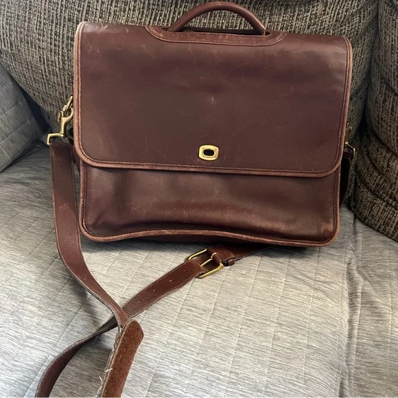 Vintage Coach Elegant Dark Brown Leather Briefcase - Picture 1 of 12